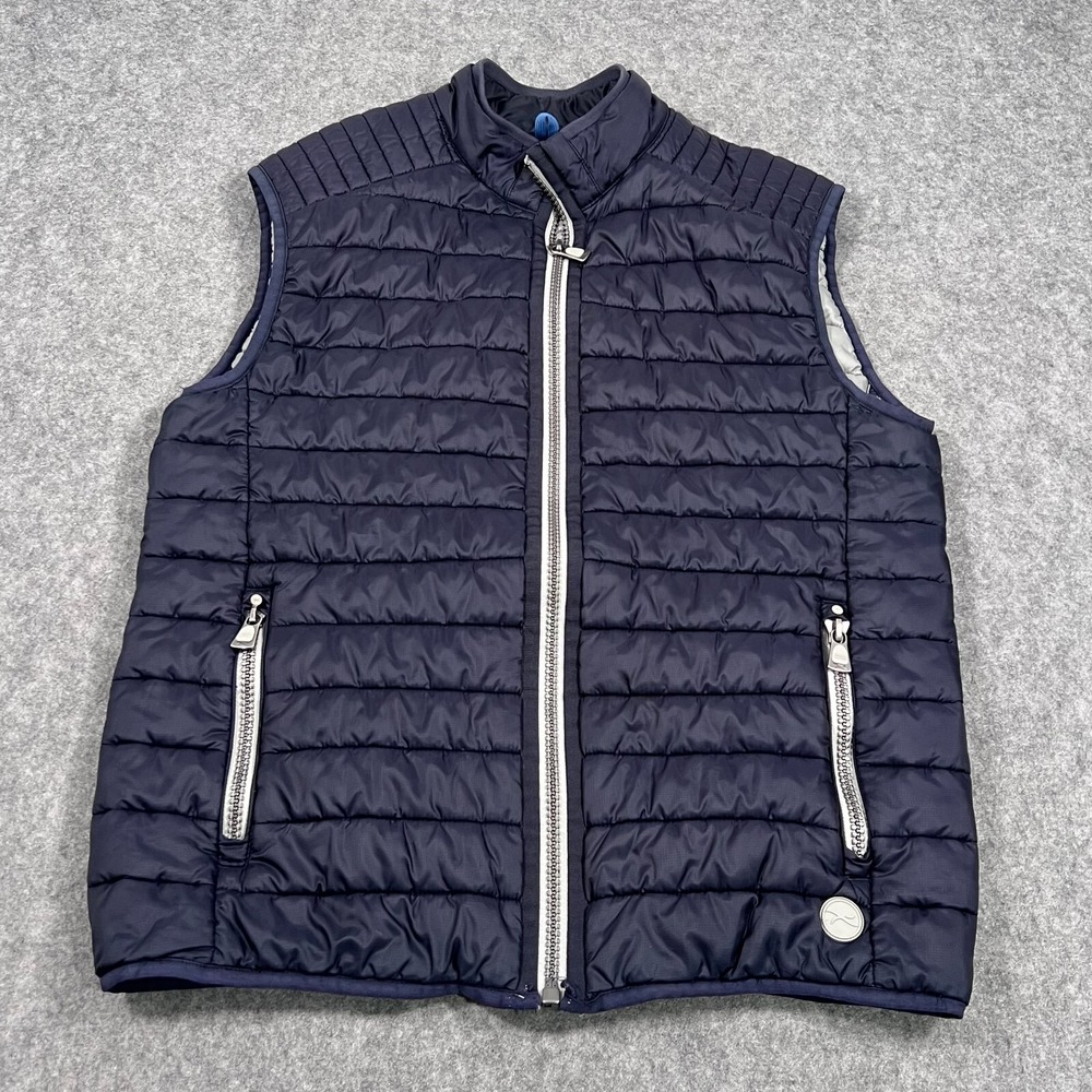 Brax Navy Blue Willis Zero Down Full Zip-Up Planet Body Puffer Vest Men's L ?